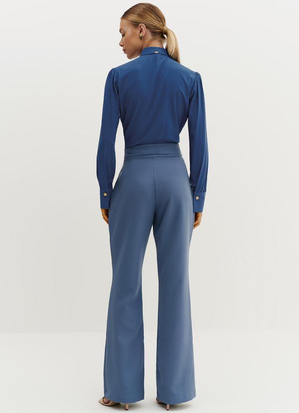 Principessa - Camisa em Viscose com Filetes nos Ombros Glaucia Azul 4