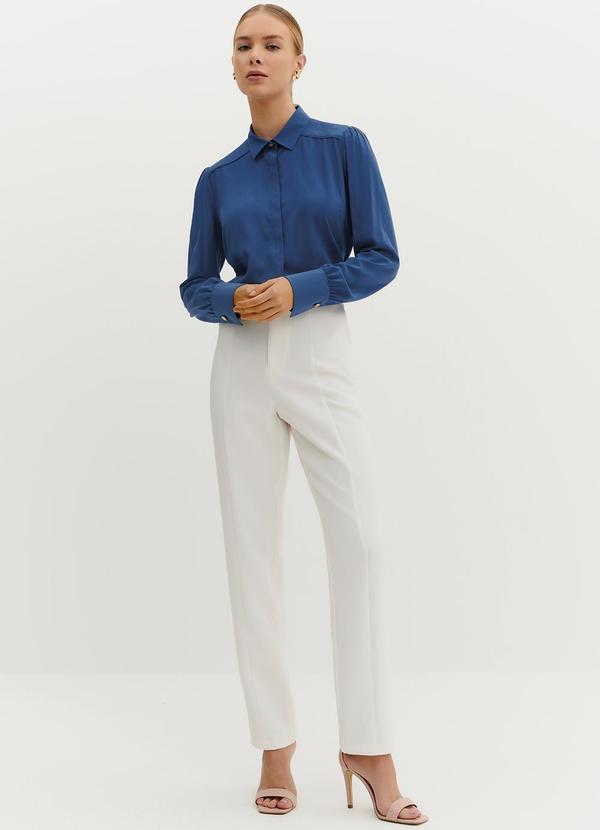 Principessa - Camisa em Viscose com Filetes nos Ombros Glaucia Azul 5