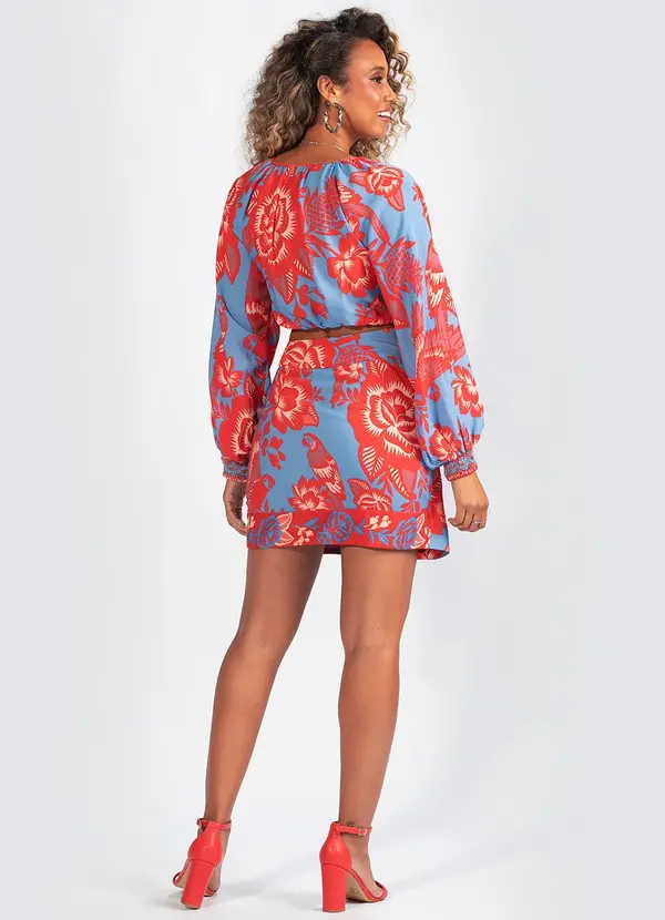 Farm - Camisa em Viscose Mania de Caju Azul 4