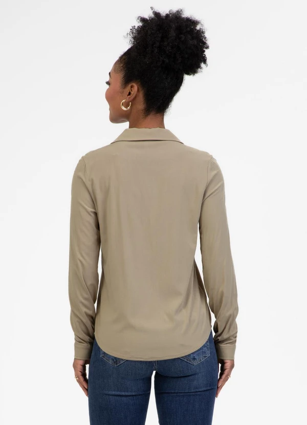 Camisa em Viscose Marrom Claro - HABANA
