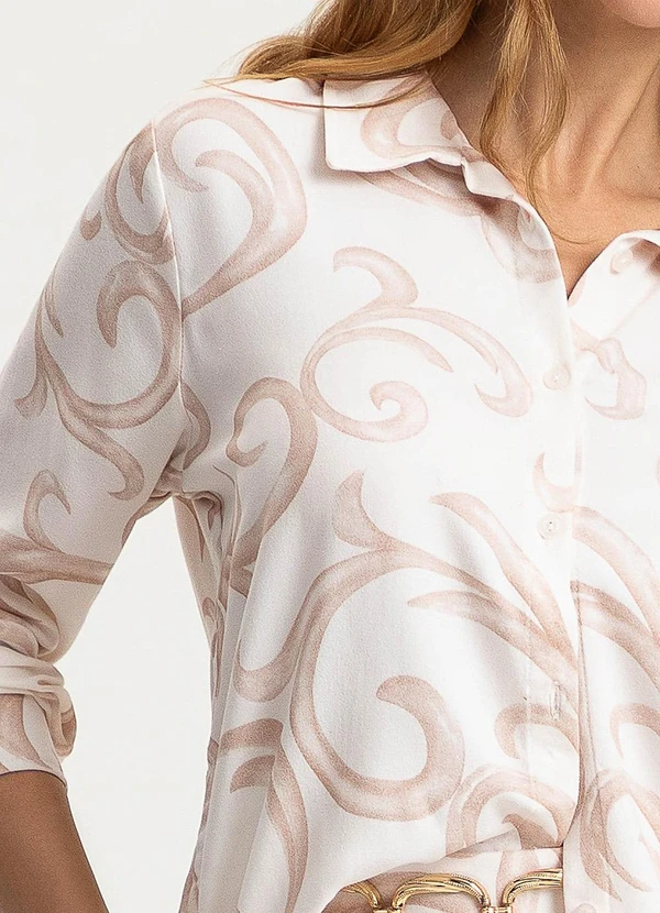 Gris - Camisa em Viscose Marrom 3