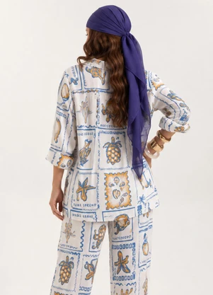Cativa - Camisa em Viscose Sarjada Branco - CATIVA