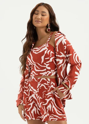 Cativa - Camisa  em Viscose Vermelho Escuro - CATIVA