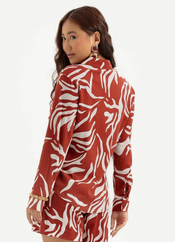 Camisa em Viscose Vermelho Escuro - CATIVA