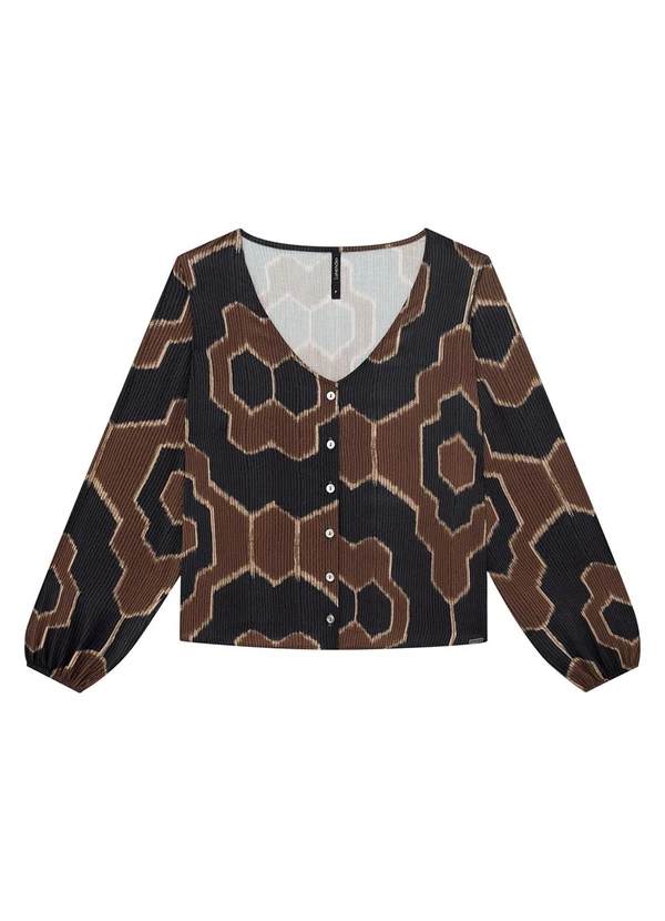 Viscose Estampada Camisa Social Feminina Estampada Manga Longa G