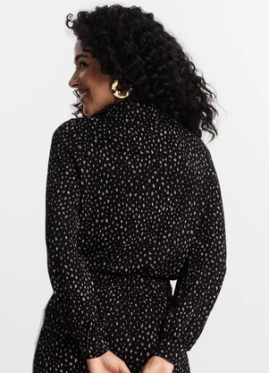 Rovitex - Camisa Estampada Feminina Preto - ROVITEX