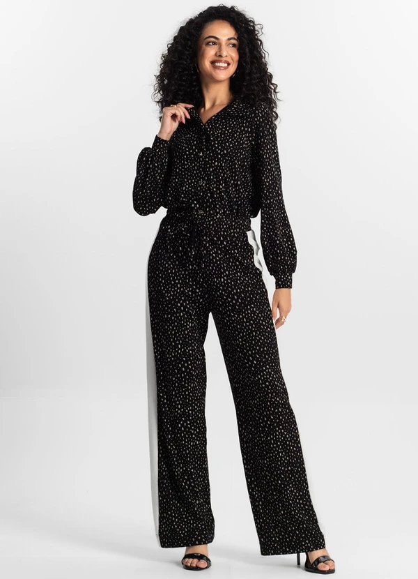 Rovitex - Camisa Estampada Feminina Preto 3