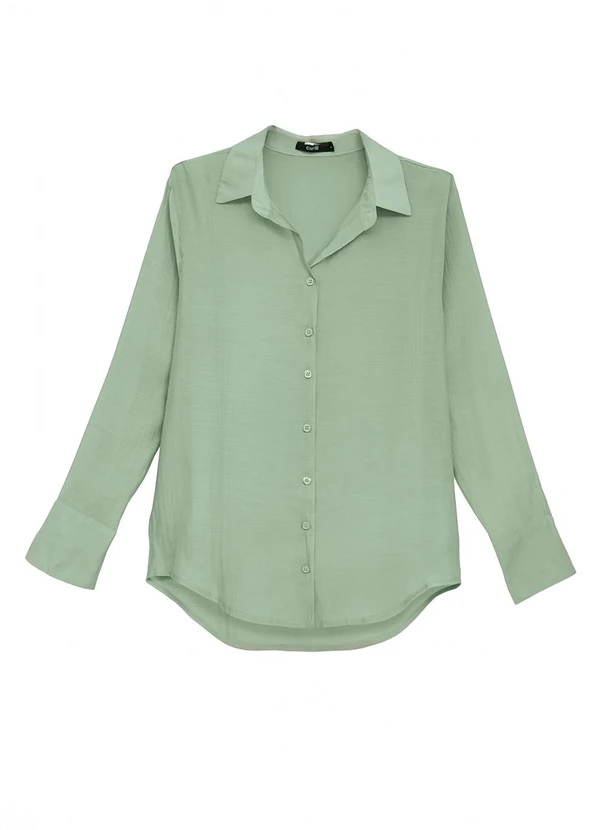 Enfim - Camisa Femina Tradicional em Liocel Verde Menta 3