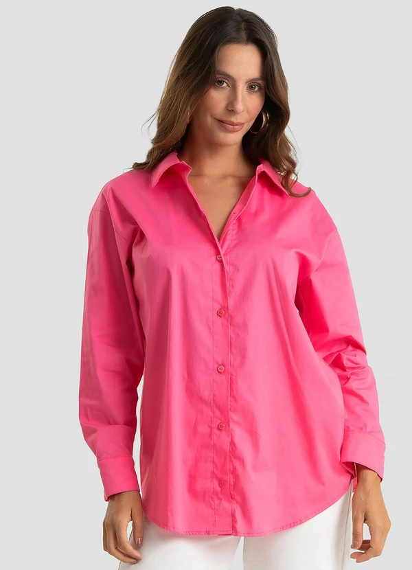 Dianna - Camisa Feminina Aberta e Laços nas Costas Rosa
