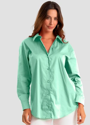 Dianna - Camisa Feminina Aberta e Laços nas Costas Verde - DIANNA