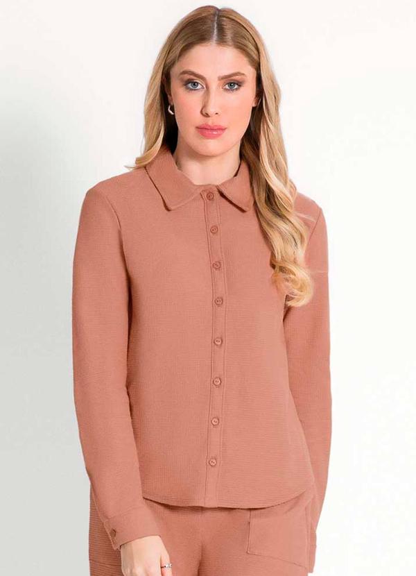 Habana - Camisa Feminina Adulta Estilosa Marrom