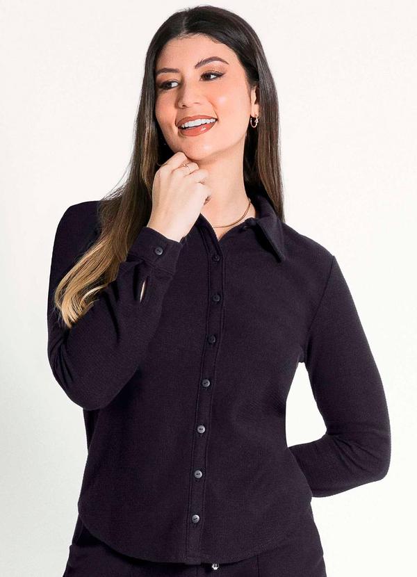 Habana - Camisa Feminina Adulta Estilosa Preto