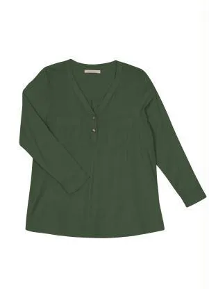 Endless - Camisa Feminina Alongada Verde - ENDLESS