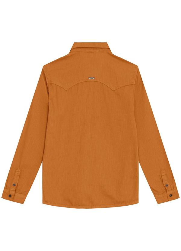 Enfim - Camisa Feminina Ampla em Sarja Marrom 4