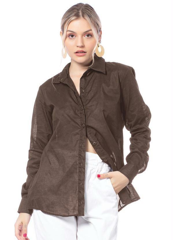 Up Close - Camisa Feminina Bruna Marrom