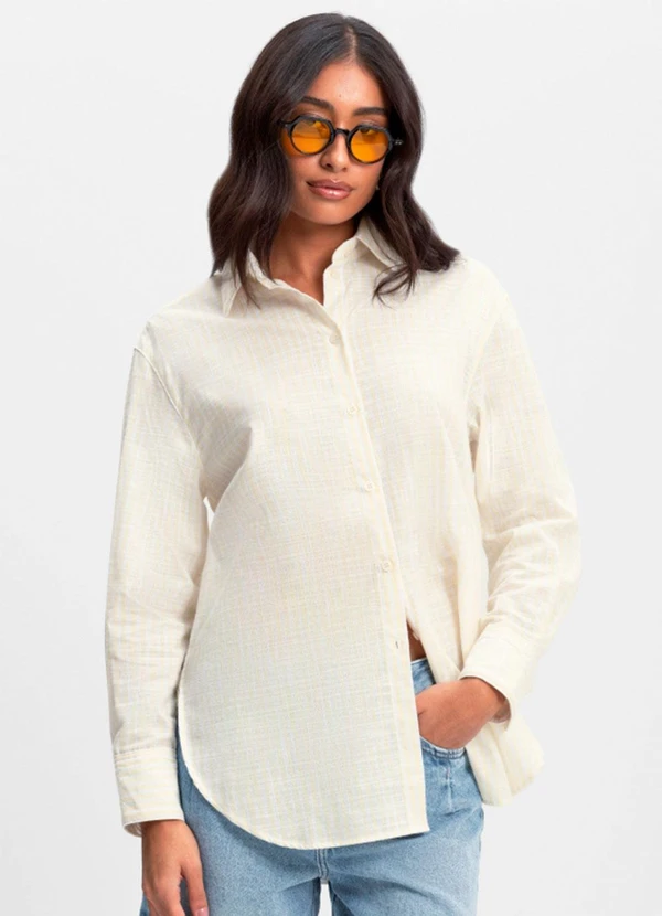 Essendi - Camisa Feminina com Botões Amarelo