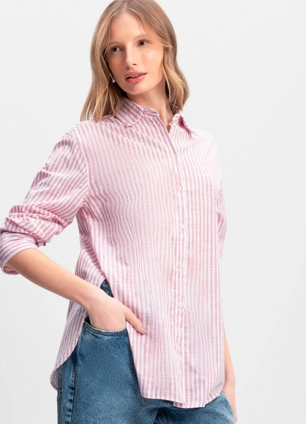 Essendi - Camisa Feminina com Botões Rosa 3
