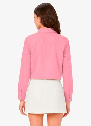 Minty - Camisa Feminina Cropped com Strass Rosa - MINTY