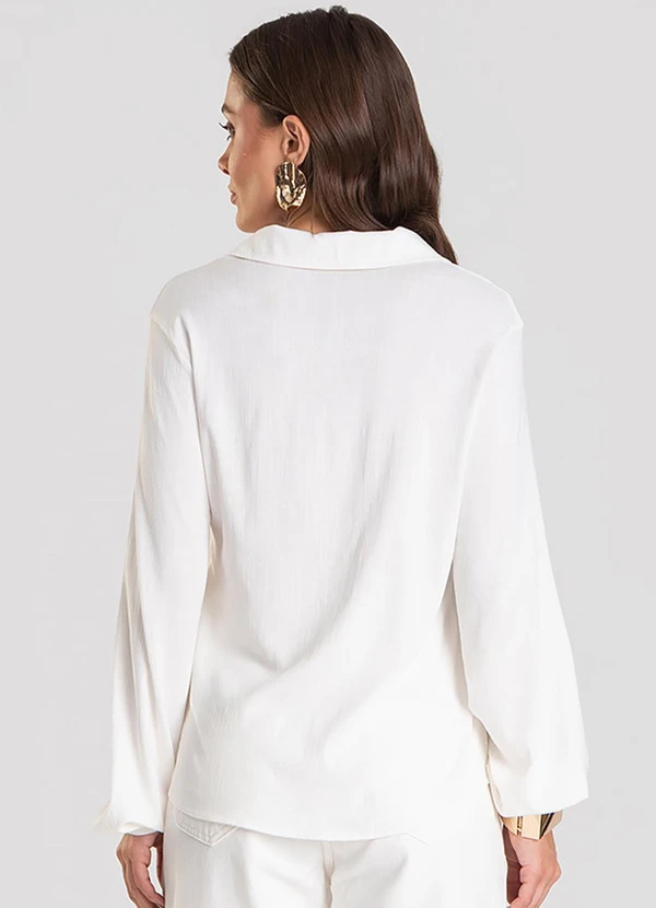 CAMISA FEMININA DE TECIDO BEGE - DIANNA