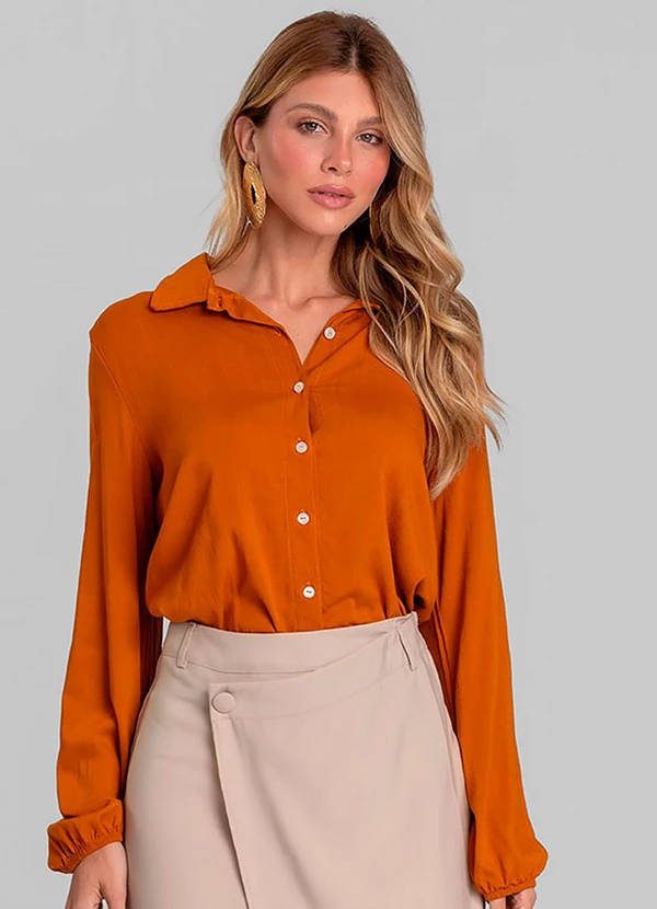 Dianna - Camisa Feminina de Tecido Marrom