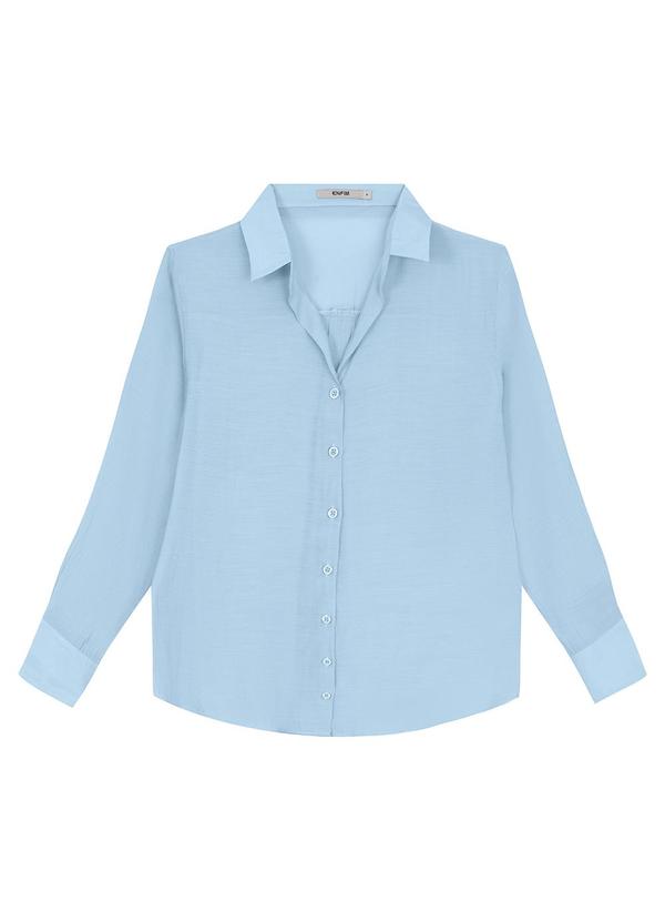 Enfim - Camisa Feminina em Liocel Azul Claro 3