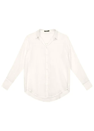 Enfim - Camisa Feminina em Liocel Off White - ENFIM