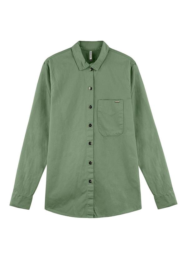 Marialícia - Camisa Feminina em Sarja Verde