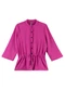 Marialícia - Camisa Feminina em Tecido com Botões Preto - variação: Roxo