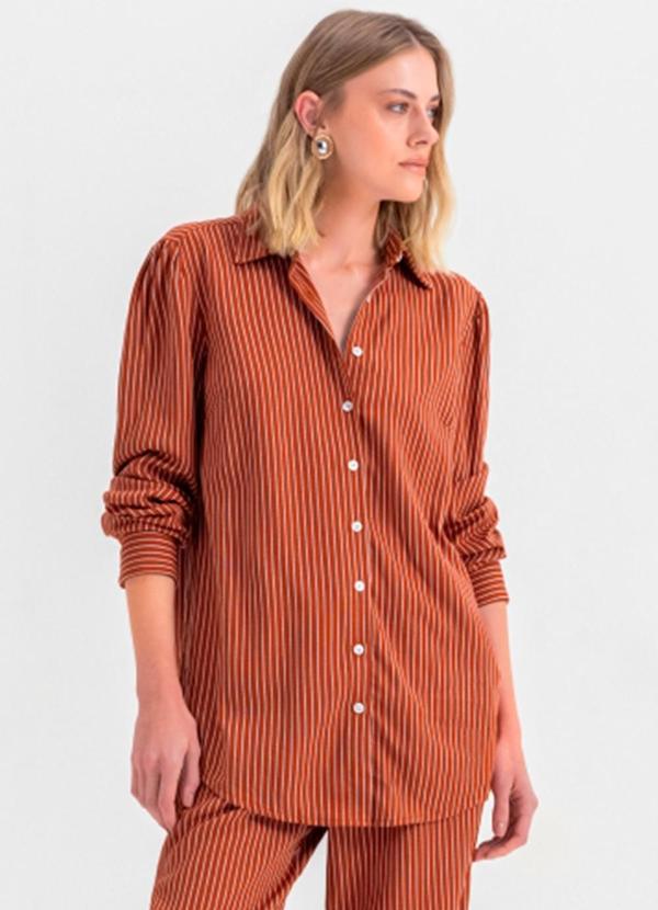 Essendi - Camisa Feminina em Viscose   Marrom