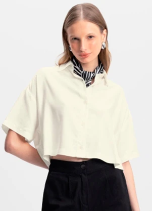 Essendi - Camisa Feminina em Viscose Sarjada Natural - ESSENDI
