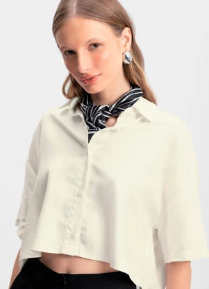 Essendi - Camisa Feminina em Viscose Sarjada Natural - ESSENDI