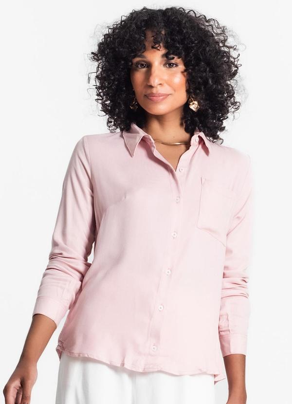 Select - Camisa Feminina Estampada Manga Longa Rosa