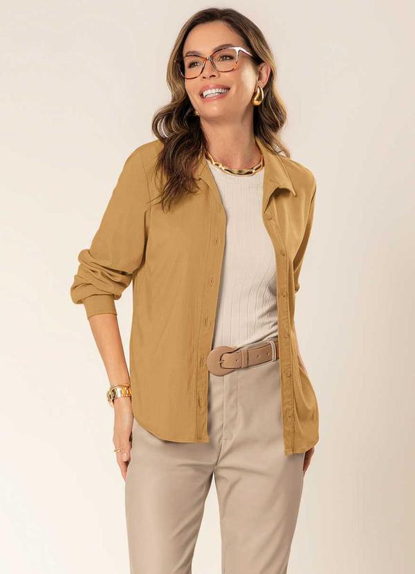 Cativa - Camisa Feminina Feita em Tecido Dinastia Laranja