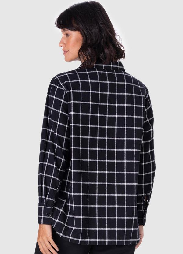 Malwee - Camisa Feminina Flanelada Xadrez Preto 2