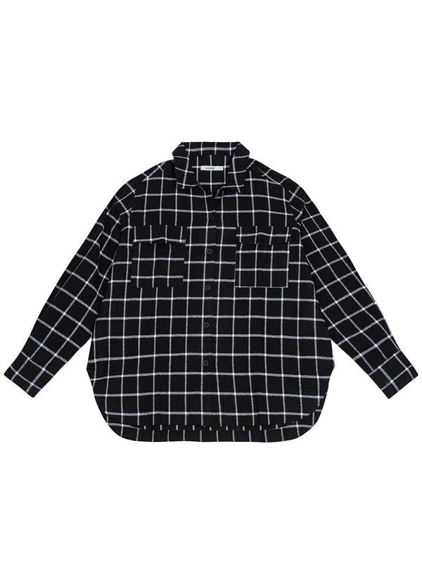 Malwee - Camisa Feminina Flanelada Xadrez Preto 4