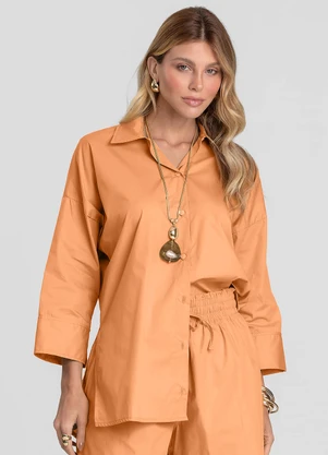 Dianna - Camisa Feminina Manga 7/8 Laranja - DIANNA