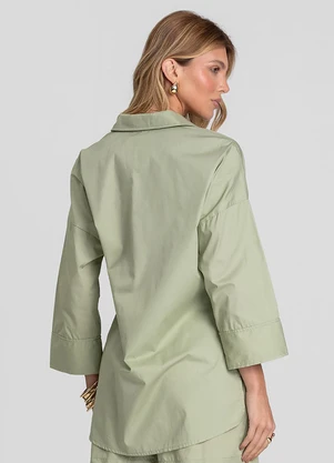 Dianna - Camisa Feminina Manga 7/8 Verde - DIANNA