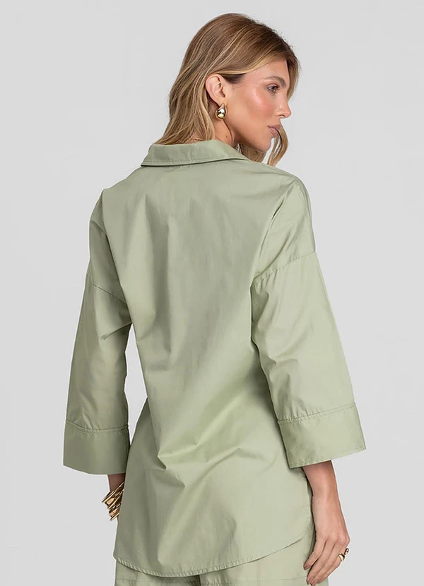 CAMISA FEMININA MANGA 7/8 VERDE - DIANNA