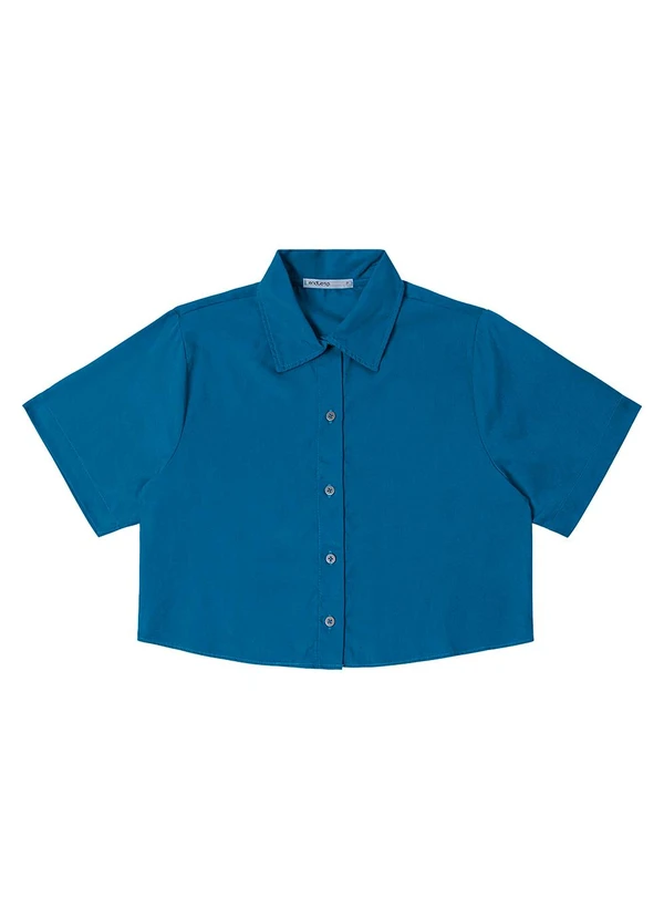 Endless - Camisa Feminina Manga Curta com Gola Azul 3