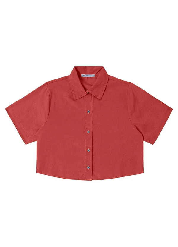 Endless - Camisa Feminina Manga Curta com Gola Marrom