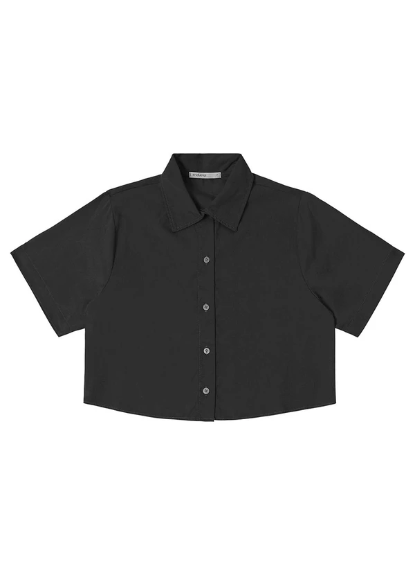 Endless - Camisa Feminina Manga Curta com Gola Preto