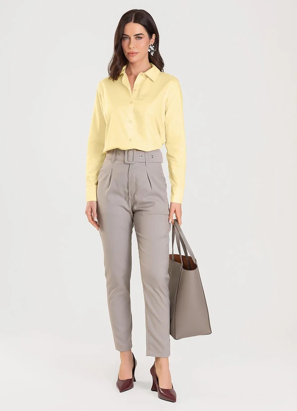 Dianna - Camisa Feminina Manga Longa Amarelo 3