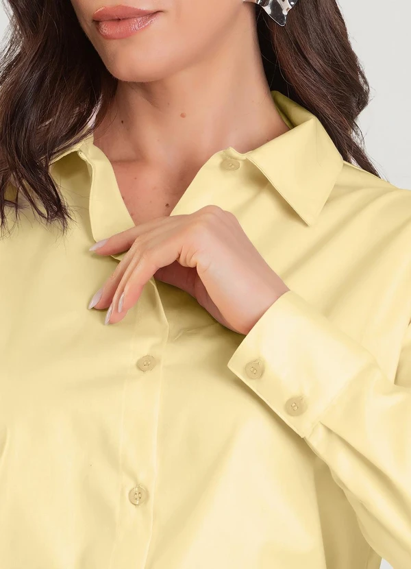Dianna - Camisa Feminina Manga Longa Amarelo 5