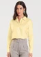 Dianna - Camisa Feminina Manga Longa Cinza - variação: Amarelo