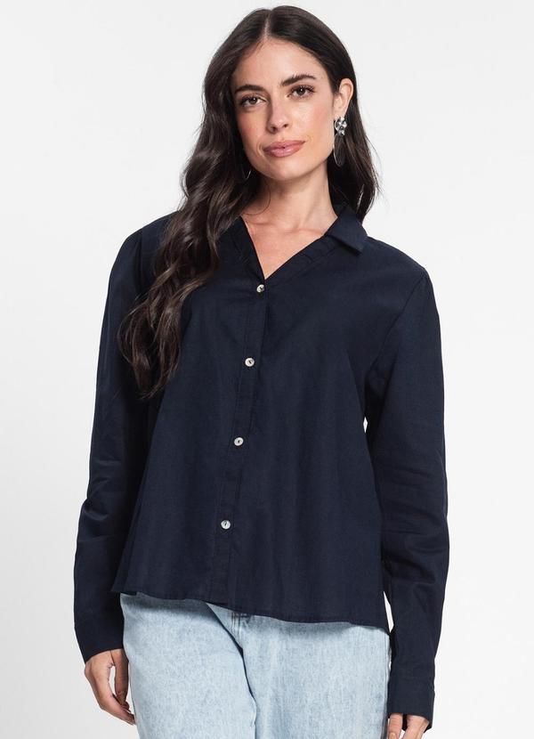 Endless - Camisa Feminina Manga Longa Azul