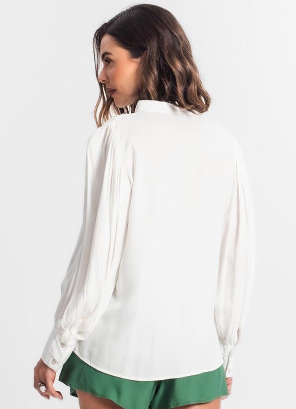 Select - Camisa Feminina Manga Longa Bufante Bege 2