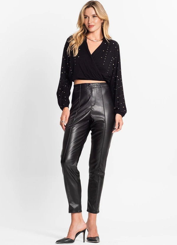 Endless - Camisa Feminina Manga Longa com Strass Preto 3