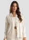 Dianna - Camisa Feminina Manga Longa em Linho Strong Bege - variação: Bege