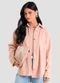 Dianna - Camisa Feminina Manga Longa em Veludo Preto - variação: Rosa