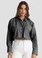 Dianna - Camisa Feminina Manga Longa Listrada Azul - variação: Preto